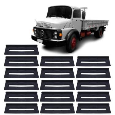 Imagem de Kit borracha dobradiça porta mb 1113 2013 c/aba - 16 peças - VERLI