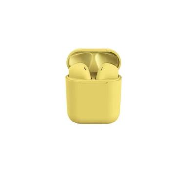 Imagem de Fone de ouvido bluetooth sem fio inpods 12 amarelo a-990 - ALTOMEX