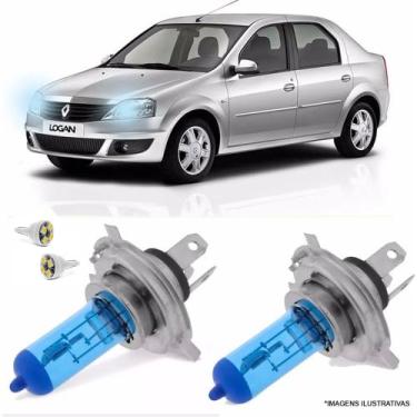 Imagem de Lâmpada Super Branca Farol Logan 08 Até 13 Efeito Xênon H4 - Tech One