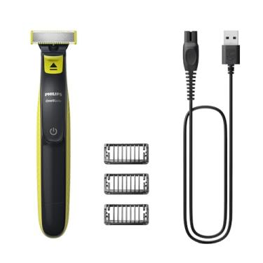 Imagem de Aparador e raspador OneBlade com 3 pentes, à prova d’água, Bivolt - QP2724/10 Philips