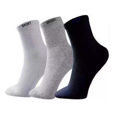 Imagem de Meias Masculina Kit 12 Pares Cano Medio Sport Algodão - MmMagazine, 39