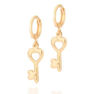 Imagem de Brincos banhado ouro 3x 24k 18k e 22k femininos argola rommanel com ch