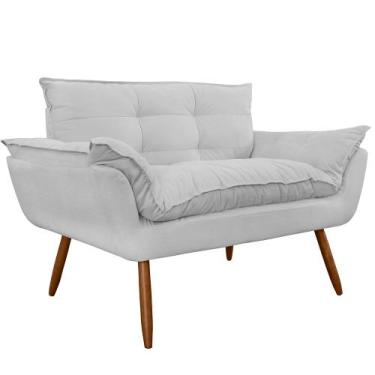Imagem de Namoradeira Poltrona Sofá decorativa 02 Lugares Opalla Pés Palito Bran