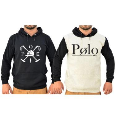 Imagem de Super combinado 2 Moletom Boné e Polo Masculino Feminino Bolso na Fren