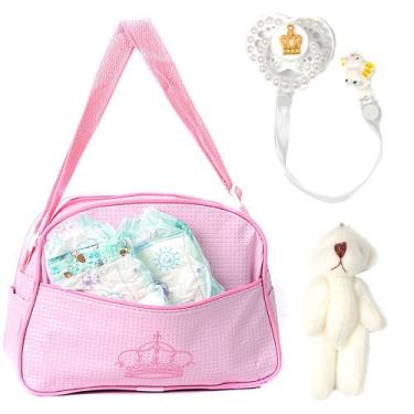 Imagem de Conjunto para Bebê Reborn com 02 Fraldas e Chupeta com Bolsa - Saída M
