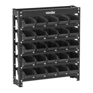 Imagem de Estante Metálica Com Gavetas Práticas 25/3 Cor Preta Vonder - City Fer