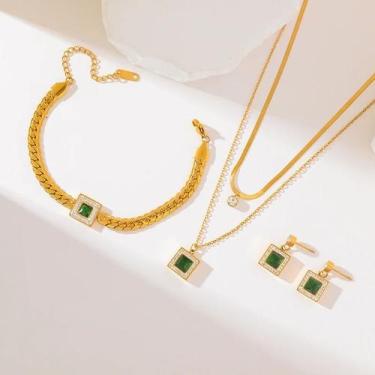 Imagem de Kit 2 Cordões + Pulseira + Brincos - Banhado Ouro 18k - ToJoia18k