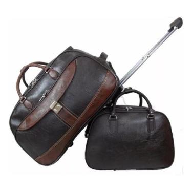 Imagem de Mala de viagem 10kg de bordo Rodinhas e Mala Viagem De Mão  Couro Resi