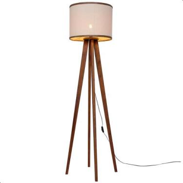 Imagem de Luminária de Chão Madri com Pés de Madeira e Palha Natural 158cm - Loj