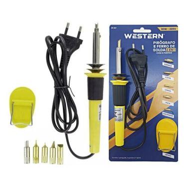 Imagem de Pirografo Gravador E Soldador Grava Madeira Couro 127 / 220v - Western