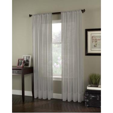 Imagem de Curtainworks Soho Voile Painel de cortina transparente, 150 x 335 cm, prata