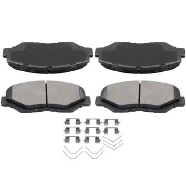 Imagem de ECCPP D914-7795 Conjunto de pastilhas de freio a disco de cerâmica dianteiras com 4 peças - Serve para Acura ILX 2013-2015 e Honda Civic 2012-2021, CR-V 2002-2006, 2012-2016 e Pilot 2003-2008