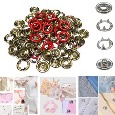 Imagem de Botoes De Pressão de metal TicTac Para Roupa de Bebê Body 50 Botao Tam