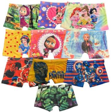 Imagem de Kit 10 Calcinha Infantil Boxer Fristyle Personagens Menina Em Microfib