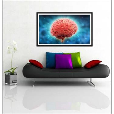 Imagem de Quadro Decorativo Cérebro Consultórios Médicos Medicina Com Moldura 1 