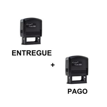 Imagem de Kit 2 Carimbos (ENTREGUE, PAGO) 302 Nykon Automático