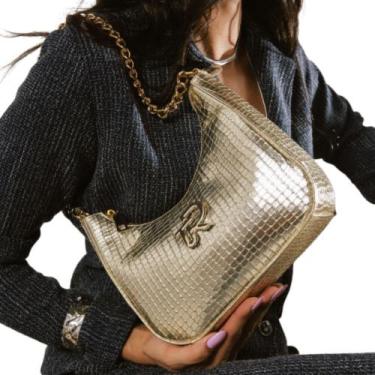 Imagem de Bolsa Feminina Meia Lua Alça Transversal Corrente Dourada - Tulio Ross