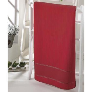 Imagem de Toalha de Rosto p/ Bordar Velour Bella Vermelho 50x80cm Dohler - Döhle