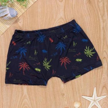 Imagem de Sunga Infantil Coqueiro Preto Proteção UV Estilo e Conforto - TubeKids