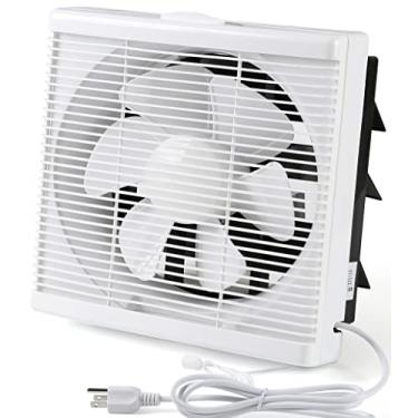 Imagem de Nalle Exaustor de 25 cm para janela reversível de 25 cm, instalação através da parede, ventilador, caixa de obturador através do soprador de parede, extrator de ar para banheiro, garagem, estufa, painel, tamanho 33,5 x 33,5 polegadas