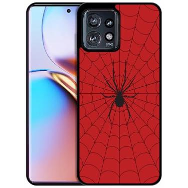 Imagem de SM CASES Capa para Moto Edge Plus 2023, Edge 40 Pro - Capa protetora à prova de choque de borracha TPU vermelha com design impresso em 2D para Moto Edge Plus 2023.