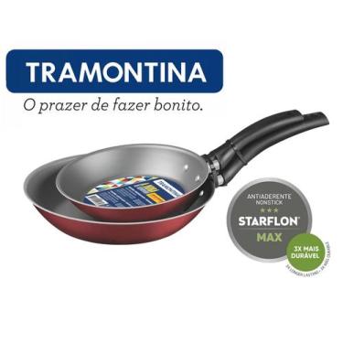 Imagem de Jogo de Frigideiras 16 e 20cm Antiaderente Tramontina Vermelha 20198/7
