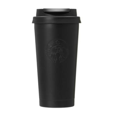 Imagem de Starbucks Copo com logotipo TOGO de aço inoxidável reciclado Starbucks Staba, preto fosco, 473 ml