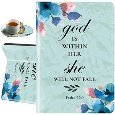 Imagem de Capa para Samsung Galaxy Tab A7 Lite 22.1 cm 2021, capa protetora de TPU à prova de choque para tablet Samsung Tab A7 Lite (SM-T220/T225/T227), Salmo 46:5 Aquarela Flores