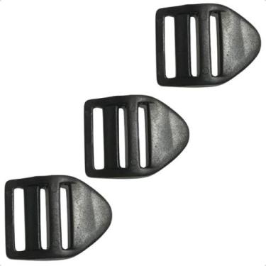 Imagem de  Kit 20 Reguladores Castelinho 30mm Plástico Preto para Ajuste de Alça