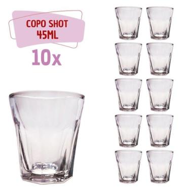 Imagem de Conjunto 10 Copos Shot Vidro Tequila Cachaça Dose 45ml Bar - TODO DIA,