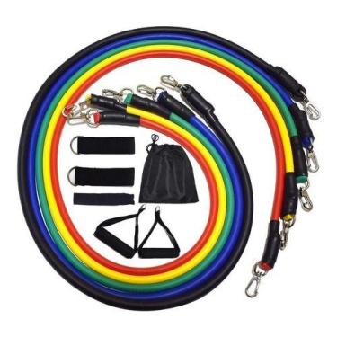 Imagem de Kit Elástico Extensor Treinamento Pilate Fitness Bands Power - OEM