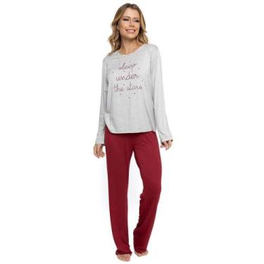 Imagem de Pijama Sleep Feminino Longo Pellin 007 Conforto e Elegância, Cinza, Ve