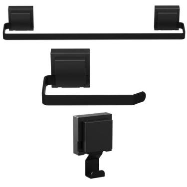 Imagem de Kit Porta Toalha de Banho Papeleira Cabide Ventosa U.Max - Unidas