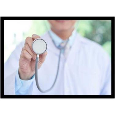 Imagem de Quadro Decorativo Medicina Consultórios Médicos Estetoscópio Com Moldu