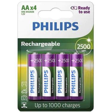 Imagem de Pilha AA recarregável Philips 2500mAh - cartela com 4 unidades