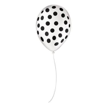 Imagem de Balão de Festa Decorado Poá Bolinha - Cores - 9" 23cm - 25 Unidades - 