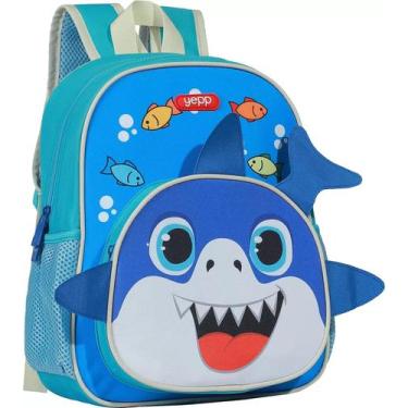 Imagem de Mochila De Bichinhos Animais Zoo Infantil MIM6347 - YEPP, Tubarão Azul