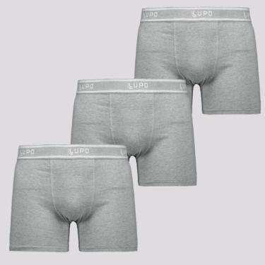 Imagem de Kit 3 Cuecas Boxer Lupo Basic Algodão Com Elastano Cinza, G