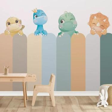 Imagem de Papel De Parede Cerca Cerquinha Dinossauro Aquarela Baby M² - Final De