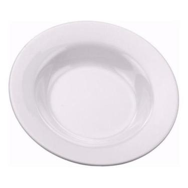 Imagem de Kit Jogo 6 Pratos Fundo Redondo Em Melamina Branco 25 cm - Bestfer