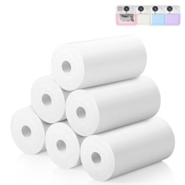 Imagem de BOFIDAR papel para câmera de impressão instantânea infantil - conjunto de recarga de impressão térmica de 6 rolos para câmera infantil, papel térmico sem núcleo, compatível com impressoras t