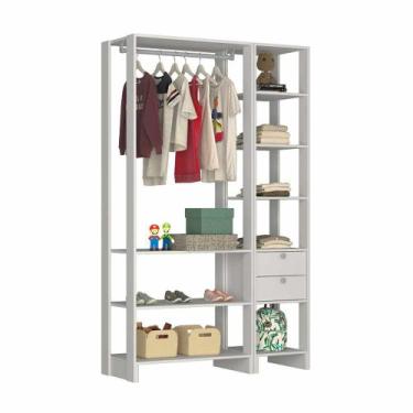 Imagem de Closet com 1 Cabideiro, 2 Gavetas e 8 Prateleiras EY101-106 Linha Yes 