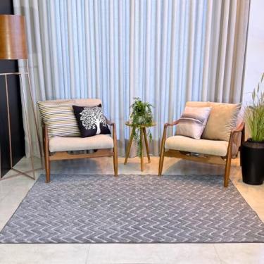 Imagem de TAPETE SALA 100x150, 200x150, 200x250 ATLANTA PELO BAIXO MODERNO LUXO (ZIG ZAG - CHUMBO, 200X250)