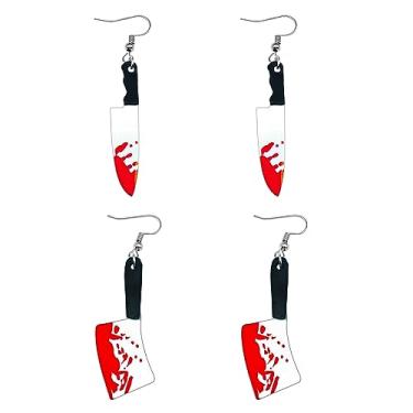Imagem de MAQVQLU Brincos pendentes de faca de acrílico para mulheres, brincos góticos, punk, punhal, gota, pingente, brincos, joias de festa de Halloween, OUTROS
