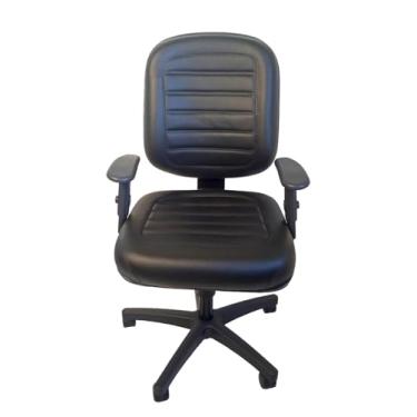 Imagem de Cadeira Tescaro Diretor Giratória Anatomica Base em Aço Sintético Preto (Com braços regulaveis)