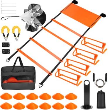 Imagem de Kit Funcional, Conjunto de 23 peças Cones de Treinamento Funcional, Kit Funcional Treino Completo, Kit Treino Futebol Agilidade, Fisioterapia Equipamentos, Cones, Kit Fisioterapia