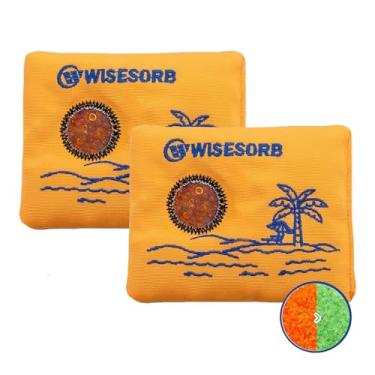 Imagem de Wisesorb Pacotes dessecantes recarregáveis ​​100gx2pcs para armazenamento, pacotes de sílica gel com indicação de cor, absorvedores de umidade com janela visível, sacos desumidificadores reu
