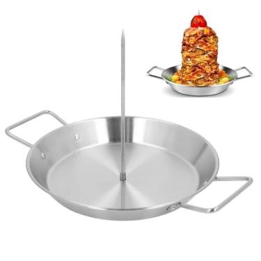 Imagem de Espeto Al Pastor para Churrasqueira, Espeto Vertical de Aço Inoxidável, Suporte para Espeto Brasileiro Com 3 Pontas, Acessório para Grelhar para Churrasco, Ideal para Shawarma