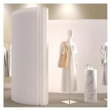 Imagem de Biombos e Divisórias Divisória De Tela De Privacidade Dobrável Para Casa E Shopping, Divisórias De Parede De Papel Flexíveis E Ajustáveis, Divisória De Tela De Privacidade Branca Para Separação(300x23