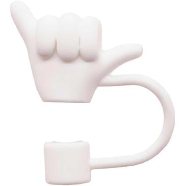 Imagem de Capa de palha de gesto fofo, cobertura de palha de silicone para Stanley 30 e 1,134 g, cobertura de palha à prova de respingos, capa de canudo reutilizável, capas de ponta de canudo para Stanley (C)